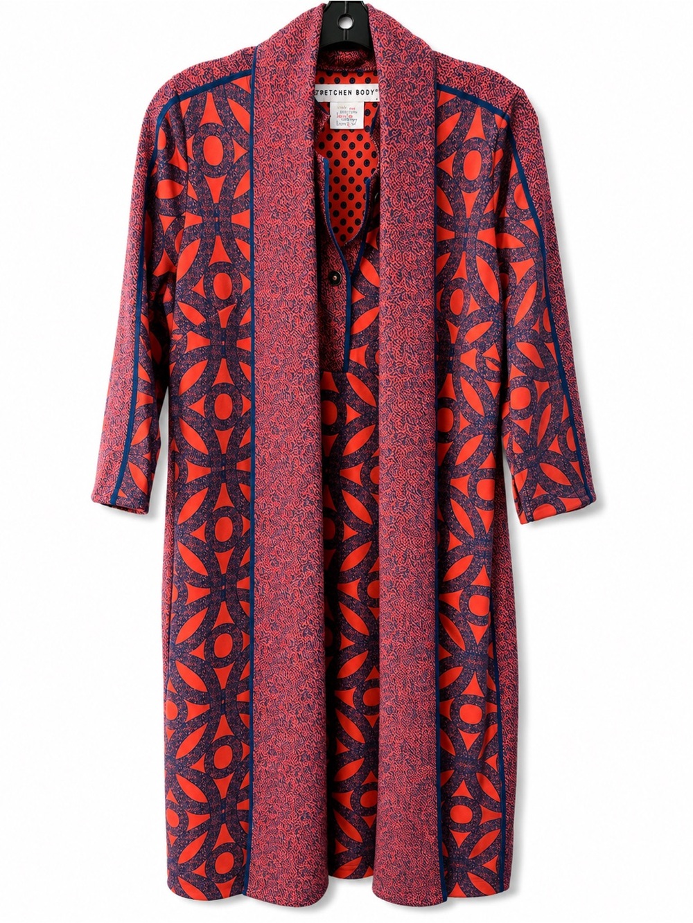 Gretchen Scott Size M Geometric Print Dress Matching Scarf Size Preppy